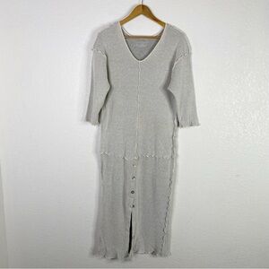 GARB Inside Outside Gray Waffle Knit Maxi Dress